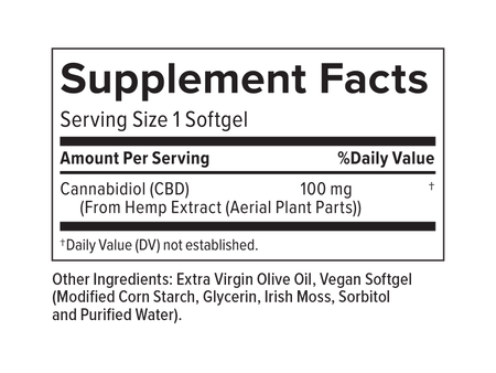THC Free CBD Softgels 100mg 30ct
